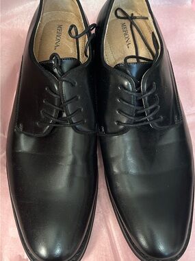 Merona Black Leather Lace-Up Derby Dress Shoes